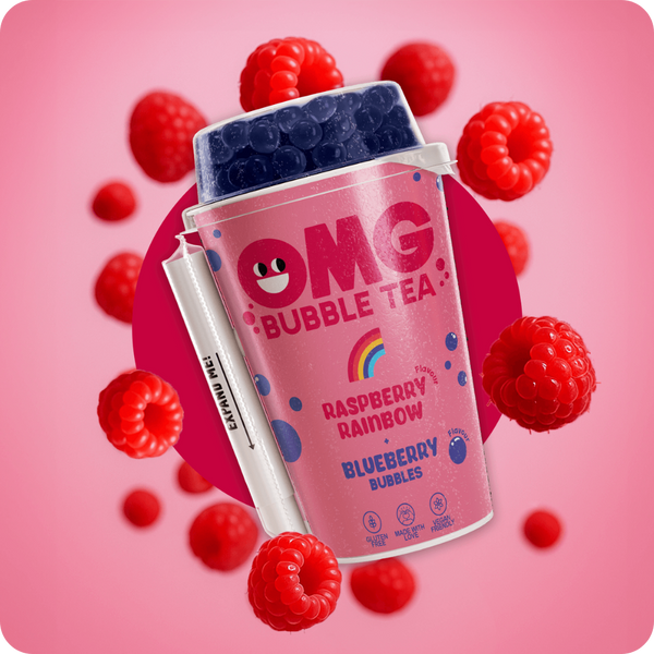 Raspberry Rainbow Bubble Tea