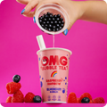 Raspberry Rainbow Bubble Tea